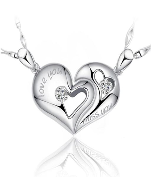 925 sterling silver items half heart crystal jewelry pendant necklaces wedding couples love charms 6345913
925 sterling silver items half heart crystal jewelry pendant necklaces wedding couples love charms 6345913