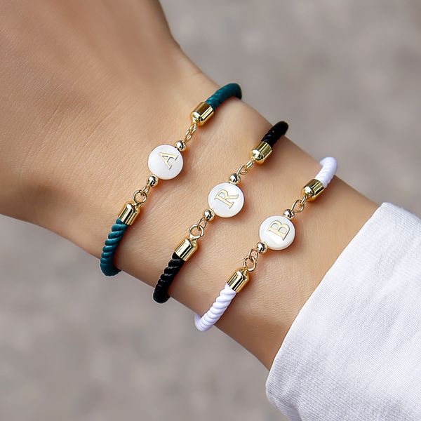 bangle fashion az initial letter bracelet women handmade adjustable rope charm bracelet for women jewelry gift 230907, Black
bangle fashion az initial letter bracelet women handmade adjustable rope charm bracelet for women jewelry gift 230907, Black