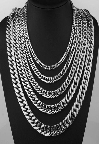 68101214mm wide stainless steel cuban miami chains necklaces big heavy flat link chain for men hip hop rock jewelry 24quot4853130, Silver
68101214mm wide stainless steel cuban miami chains necklaces big heavy flat link chain for men hip hop rock jewelry 24quot4853130, Silver