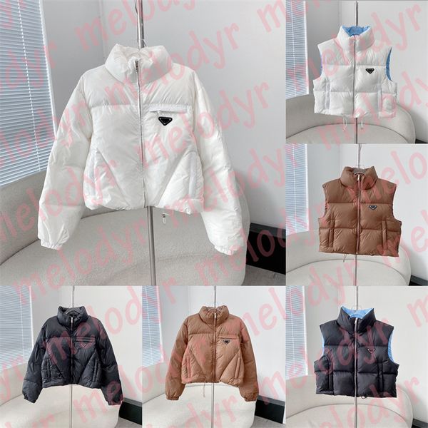 winter women down outerwear designer metal triangle down parkas fashion sleeveless down vest coats short style windbreak, Black
winter women down outerwear designer metal triangle down parkas fashion sleeveless down vest coats short style windbreak, Black