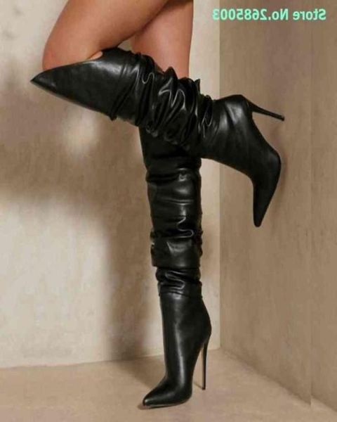 pleated solid cut outs boots pointed toe thin high heel over the knee slip on lady autume winter party dress boots shoes black 2208590059
pleated solid cut outs boots pointed toe thin high heel over the knee slip on lady autume winter party dress boots shoes black 2208590059