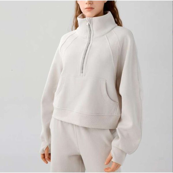 scuba half zip hoodies lu-03 high standing collar pullover for women's autumn winter outwear coat casual running warm fleece thickened, Black
scuba half zip hoodies lu-03 high standing collar pullover for women's autumn winter outwear coat casual running warm fleece thickened, Black