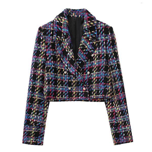 women blends designer blazer slim fit contrast color stitching crop fashion texture double breasted lapel for women 230906, Black
women blends designer blazer slim fit contrast color stitching crop fashion texture double breasted lapel for women 230906, Black