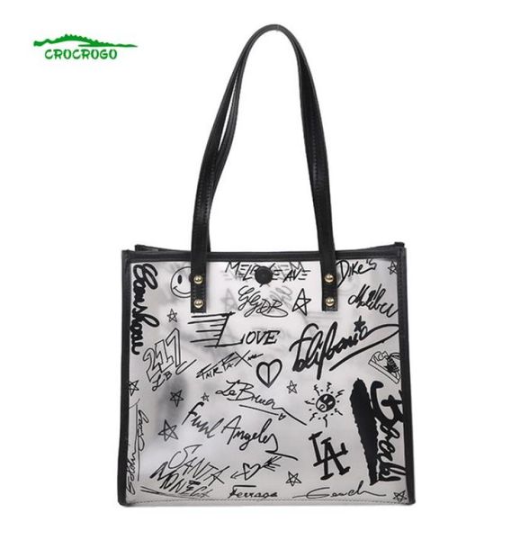 women large capacity casual shopping fashion travel personality graffiti matte pvc transparent change handbag32850117110962
women large capacity casual shopping fashion travel personality graffiti matte pvc transparent change handbag32850117110962