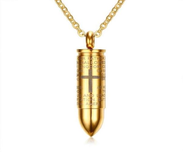 bullet pendant for men engraved lord bible prayer necklace stainless steel male jewelry cremation ashes urn bijoux278o72668985406596, Silver
bullet pendant for men engraved lord bible prayer necklace stainless steel male jewelry cremation ashes urn bijoux278o72668985406596, Silver