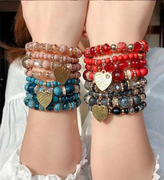 2021 fashion bohemian stackable bead bracelet statement jewelry multilayer stretch bracelets set heart pendant bangle 4 colors2872110, Black
2021 fashion bohemian stackable bead bracelet statement jewelry multilayer stretch bracelets set heart pendant bangle 4 colors2872110, Black