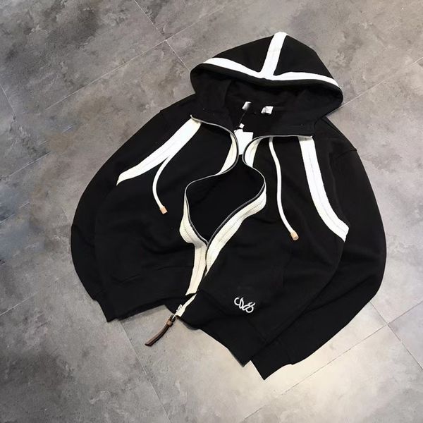 zipper sweater coat spring sports casual loose bf hooded small top, Black 
zipper sweater coat spring sports casual loose bf hooded small top, Black