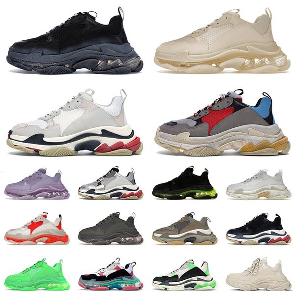 platform fashion sneakers triple s designer casual shoes men women 17fw vintage old flat clear sole crystal triple-s luxurys trainers tennis, Black
platform fashion sneakers triple s designer casual shoes men women 17fw vintage old flat clear sole crystal triple-s luxurys trainers tennis, Black