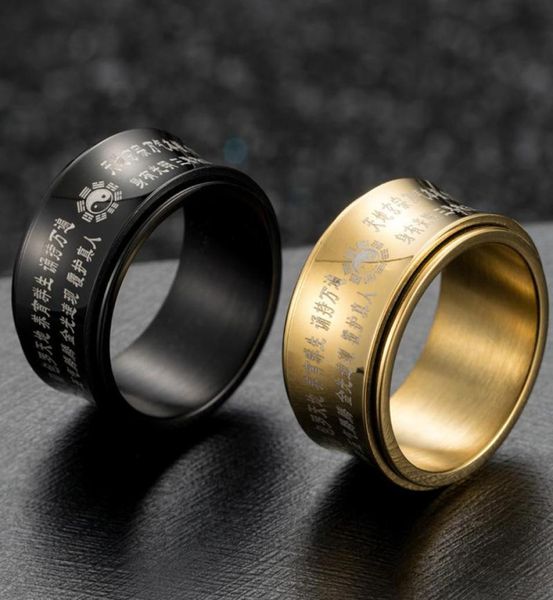 cluster rings tai chi arc art rotating taoism anxiety ring spinner box men taoist mantra ringen amulet black gold stainless2320153, Golden;silver
cluster rings tai chi arc art rotating taoism anxiety ring spinner box men taoist mantra ringen amulet black gold stainless2320153, Golden;silver