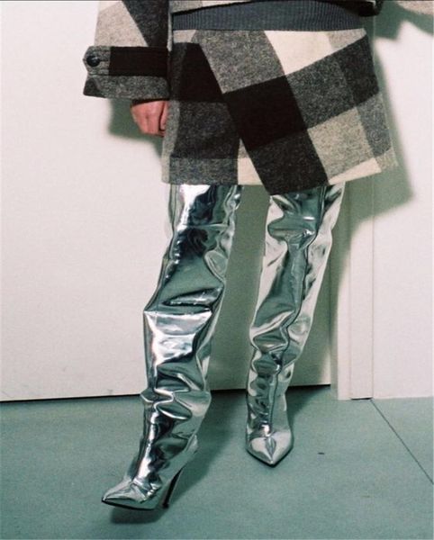 2017 kim kardashian stilettos high boots women silver gold mirror leather metallic over the knee women boots sexythigh high2034378, Black
2017 kim kardashian stilettos high boots women silver gold mirror leather metallic over the knee women boots sexythigh high2034378, Black