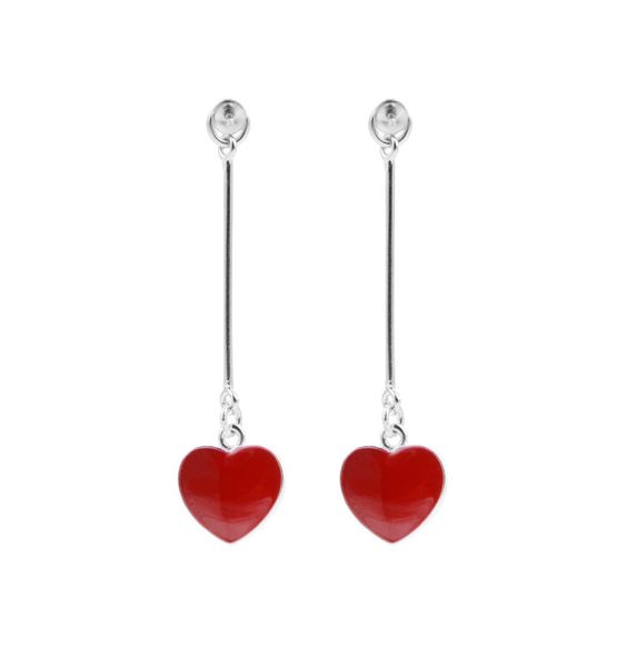 red heart earrings pearl settings 925 sterling silver linear earring jewelry making for girls 5 pairs7590278, Slivery;crystal
red heart earrings pearl settings 925 sterling silver linear earring jewelry making for girls 5 pairs7590278, Slivery;crystal