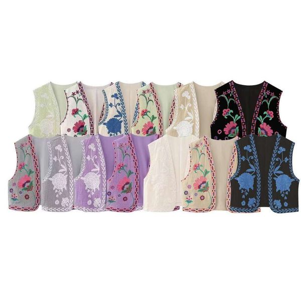 flower embroidered vest spring short colored rectangle sleeveless womens coat, Black;white
flower embroidered vest spring short colored rectangle sleeveless womens coat, Black;white