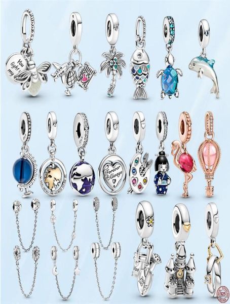 925 sterling silver firefly safety chain blue scale fish charm beads for diy jewelry making women's pendant gift with original box61125, Black
925 sterling silver firefly safety chain blue scale fish charm beads for diy jewelry making women's pendant gift with original box61125, Black