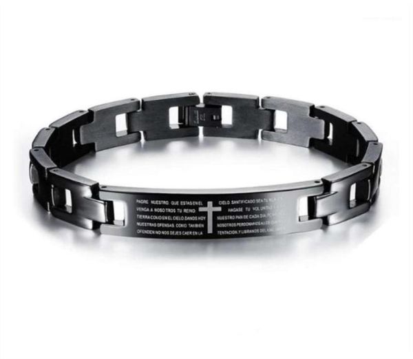 link chain men jewelry titanium steel biblical 039s prayer bracelet so15219235535, Black
link chain men jewelry titanium steel biblical 039s prayer bracelet so15219235535, Black