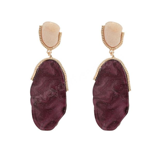 fashion metal purple resin geometric earrings for women's exaggerated and minimalist dangle earings banquet jewelry accessories, Silver
fashion metal purple resin geometric earrings for women's exaggerated and minimalist dangle earings banquet jewelry accessories, Silver
