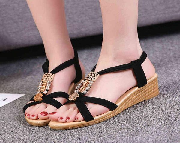 rimocy bohemian wedges sandals women summer 2022 string bead ankle strap rome shoes woman casual med heels beach sandalias mujer h1442710, Black
rimocy bohemian wedges sandals women summer 2022 string bead ankle strap rome shoes woman casual med heels beach sandalias mujer h1442710, Black