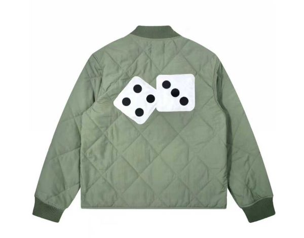back dice zipper diamond checkered cotton jacket for both men and women, Black;brown
back dice zipper diamond checkered cotton jacket for both men and women, Black;brown