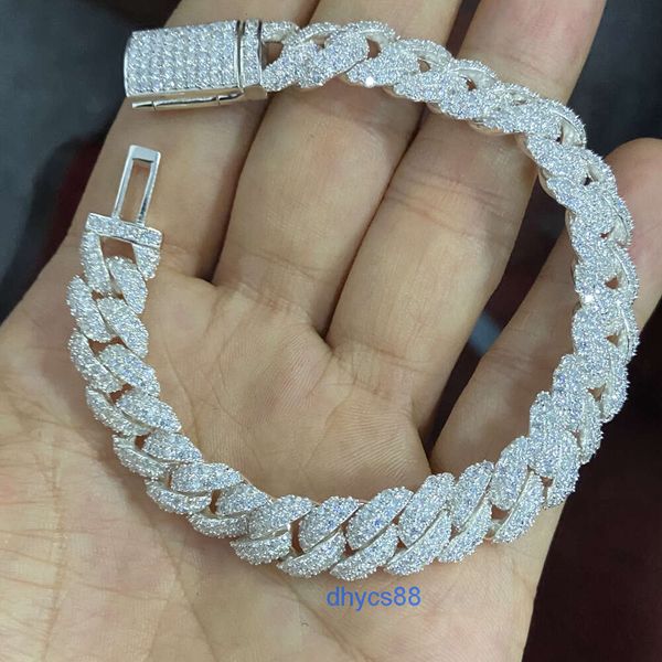 hq gems 7.5 inch 10mm micro prong iced moissanite vvs diamond cuban bracelet link luxury bling bracelets for men, Silver
hq gems 7.5 inch 10mm micro prong iced moissanite vvs diamond cuban bracelet link luxury bling bracelets for men, Silver