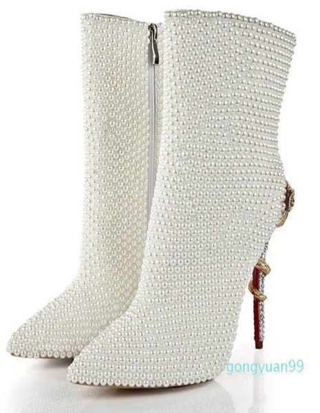 full glossy white pearl ankle boots crystal gold snake twined high heels pointed toe woman winter plush short wedding boots8902647, Black
full glossy white pearl ankle boots crystal gold snake twined high heels pointed toe woman winter plush short wedding boots8902647, Black