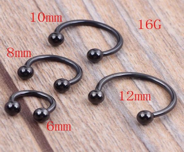 100pcs 126810123m titanium anodized stainless steel black circular barbell septum piercing balls horseshoe lip nose ring8057736, Silver
100pcs 126810123m titanium anodized stainless steel black circular barbell septum piercing balls horseshoe lip nose ring8057736, Silver