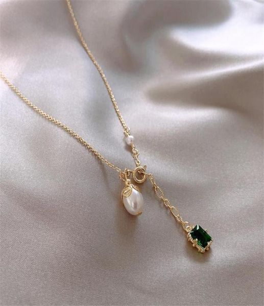 linmouge korean green nature stone pearl pendant gold color necklace for women personality temperament chain jewelry nf10 chains6681439, Silver
linmouge korean green nature stone pearl pendant gold color necklace for women personality temperament chain jewelry nf10 chains6681439, Silver