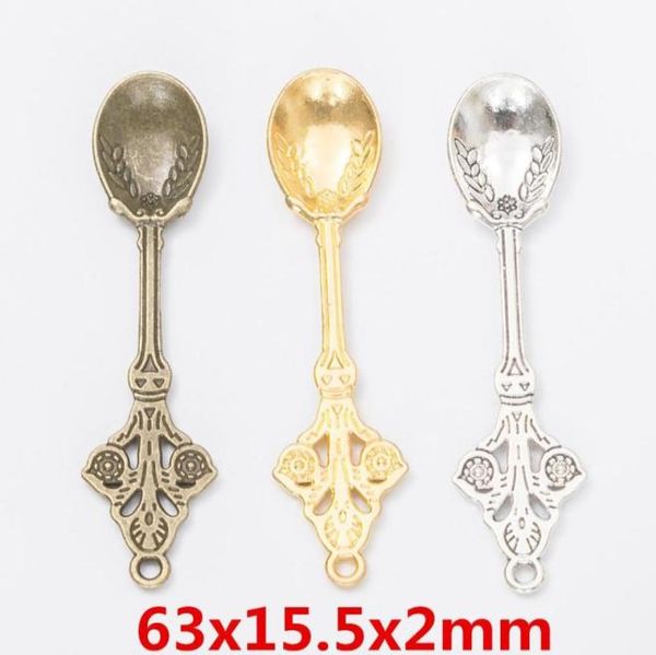 30pcs 6315mm vintage silver color gold spoon charms antique bronze spoon pendant for bracelet earring necklace diy jewelry6663475, Bronze;silver
30pcs 6315mm vintage silver color gold spoon charms antique bronze spoon pendant for bracelet earring necklace diy jewelry6663475, Bronze;silver