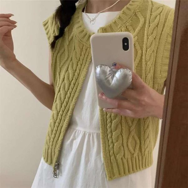 korean vest womens clothing autumn vintage twist double zipper knitted loose folded round neck sweater sleeveless, Black;white
korean vest womens clothing autumn vintage twist double zipper knitted loose folded round neck sweater sleeveless, Black;white