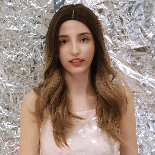 dark brown to light brown natural long body wavy synthetic wig middle parting heat resistant hair wig, Black
dark brown to light brown natural long body wavy synthetic wig middle parting heat resistant hair wig, Black