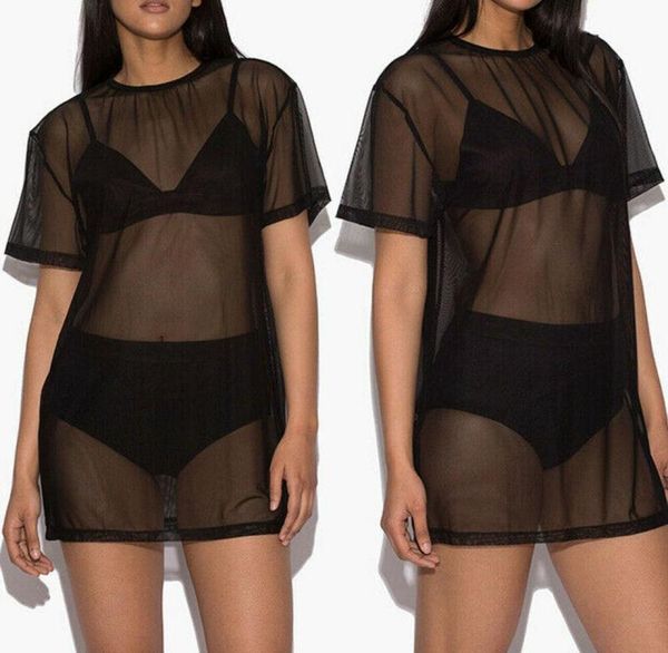 women mesh bikini cover up short sleeve transparent oneck swimsuit coveups summer female beach dress sarongs4397331, Blue;gray
women mesh bikini cover up short sleeve transparent oneck swimsuit coveups summer female beach dress sarongs4397331, Blue;gray