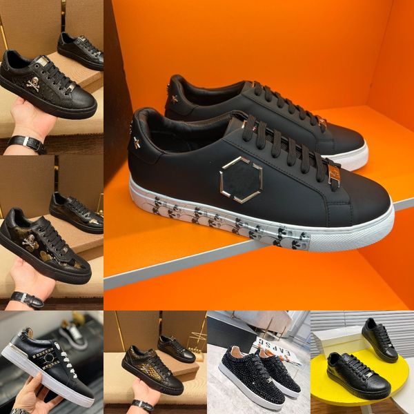 rubber leather low sneaker hexagon designer luxury leather python men shoes trainer casual outdoor pp shoe, Black 
rubber leather low sneaker hexagon designer luxury leather python men shoes trainer casual outdoor pp shoe, Black