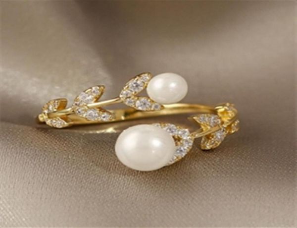 luxury creative zircon leaf pearl gold opening ring for woman korean fashion jewelry gothic party girl039s unusual rings1634087, Silver
luxury creative zircon leaf pearl gold opening ring for woman korean fashion jewelry gothic party girl039s unusual rings1634087, Silver