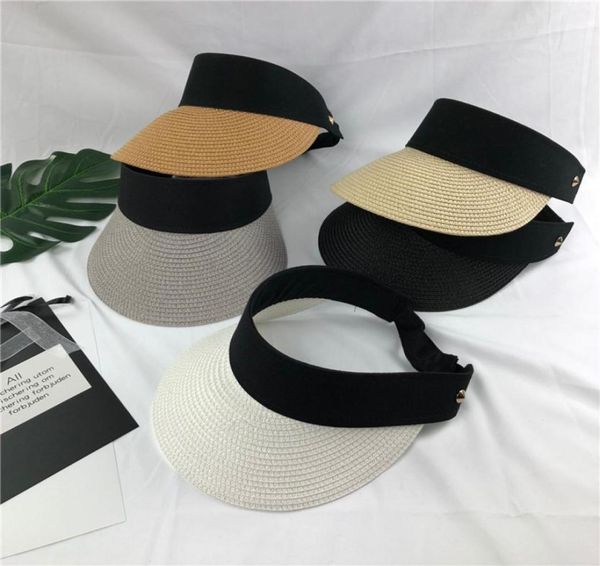 women straw sun visor hat wide brim foldable empty beach tennis cap summer fashion 10pcslot8356593, Blue;gray
women straw sun visor hat wide brim foldable empty beach tennis cap summer fashion 10pcslot8356593, Blue;gray
