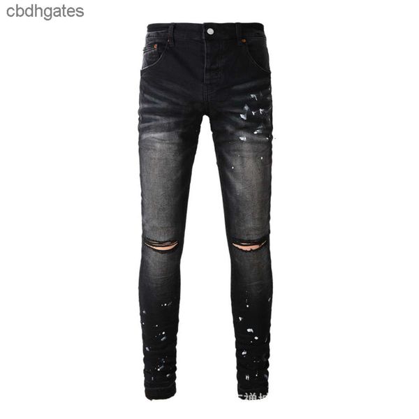 fashion brand mens amiirii jean 2023 demin purple american jeans high street black paint distressed, Blue
fashion brand mens amiirii jean 2023 demin purple american jeans high street black paint distressed, Blue