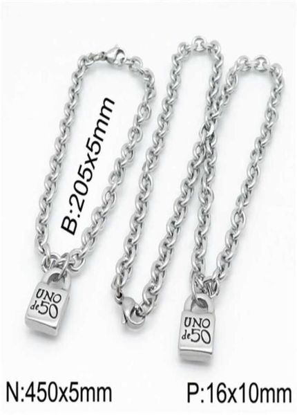 fashion women men silver color gold stainless steel round lock key heart uno de 50 ball bead bracelet necklace jewelry sets 2103201601243
fashion women men silver color gold stainless steel round lock key heart uno de 50 ball bead bracelet necklace jewelry sets 2103201601243