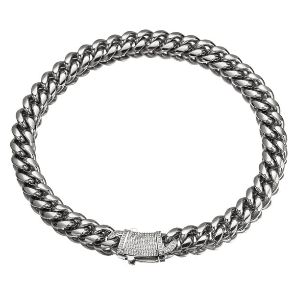 6-14mm hip hop stainless steel miami cuban link chain necklace 18k real gold plated full zircon jewelry, Silver
6-14mm hip hop stainless steel miami cuban link chain necklace 18k real gold plated full zircon jewelry, Silver