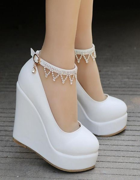 crystal queen new fashion high heel ankle strap platform wedge shoes women pump wedge high heels platform sapato feminino shoes dr4405019, Black
crystal queen new fashion high heel ankle strap platform wedge shoes women pump wedge high heels platform sapato feminino shoes dr4405019, Black