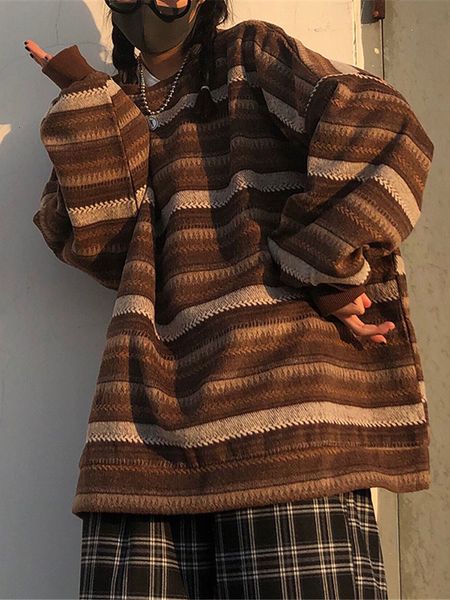 women's sweaters striped sweaters women oversize pullovers autumn winter knit sweater hip hop ulzzang bf jumper ladies retro couples 2, White;black
women's sweaters striped sweaters women oversize pullovers autumn winter knit sweater hip hop ulzzang bf jumper ladies retro couples 2, White;black