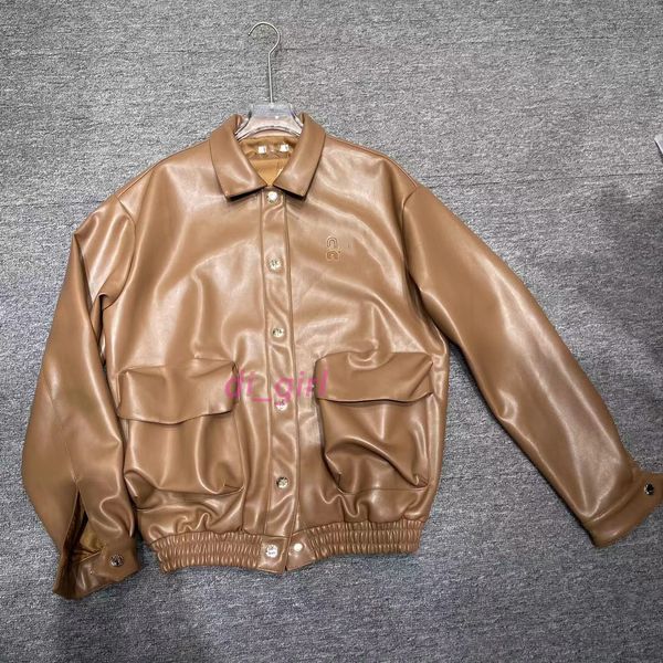 designer women's coat trench coat 23 autumn-winter new leather coat three-dimensional large pocket appliqued fabric embroidered designe, Black;brown
designer women's coat trench coat 23 autumn-winter new leather coat three-dimensional large pocket appliqued fabric embroidered designe, Black;brown