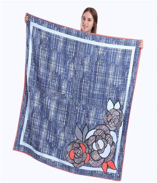 130cm130cm 100 twill silk scarf women fashion floral print square scarves wraps female neckerchief silk foulard lady bandana8867823, Blue;gray
130cm130cm 100 twill silk scarf women fashion floral print square scarves wraps female neckerchief silk foulard lady bandana8867823, Blue;gray