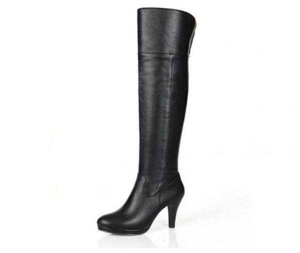 women genuine leather platform over knee thigh high heel boots size lady boots us 5857514160, Black
women genuine leather platform over knee thigh high heel boots size lady boots us 5857514160, Black