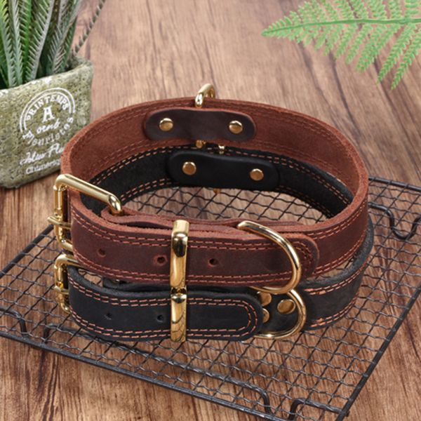

Dog Collar, Genuine Leather Dog Collar, Heavy Duty Collar, Wide Dog Collar for  Medium Large and Extra Large Dog