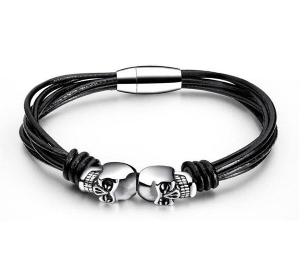 fashion jewelry mens charm braid multilayer leather skull bracelet finding stainless steel magnetic buckle design punk bracelets f6630316, Golden;silver
fashion jewelry mens charm braid multilayer leather skull bracelet finding stainless steel magnetic buckle design punk bracelets f6630316, Golden;silver