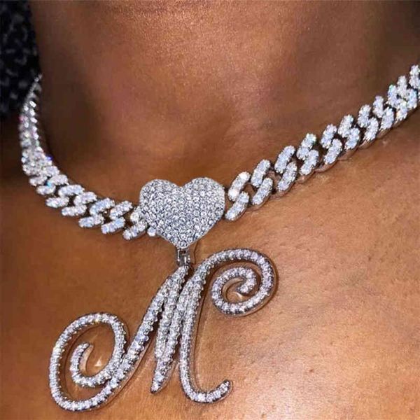 hbp new a-z cursive letter heart pendant iced out cuban necklace for women initial zircon link chain choker hip hop jewelry 220008266j, Silver
hbp new a-z cursive letter heart pendant iced out cuban necklace for women initial zircon link chain choker hip hop jewelry 220008266j, Silver