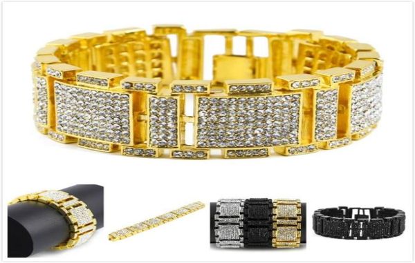 new fashion stainless steel bling full diamond gold silver black hip hop mens watch band chain bracelet rapper wristband jewelry f6415738
new fashion stainless steel bling full diamond gold silver black hip hop mens watch band chain bracelet rapper wristband jewelry f6415738