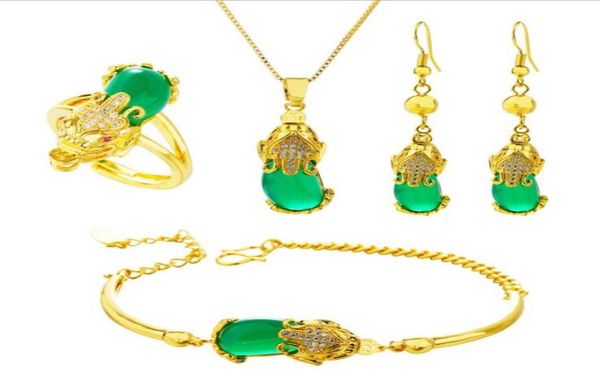 plated gold luck pixiu jewelry set vietnam sand gold four pieces of animal pendant fengshui women jewelry7776558, Black
plated gold luck pixiu jewelry set vietnam sand gold four pieces of animal pendant fengshui women jewelry7776558, Black