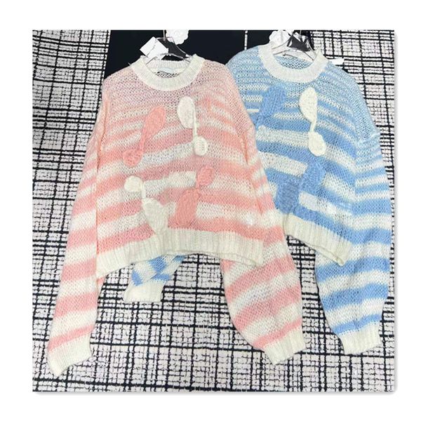 spring autumn womens sweater designer sweater womens hollow stripe blue loose knitted sweaters high-quality fashion versatile casual women w, White;black
spring autumn womens sweater designer sweater womens hollow stripe blue loose knitted sweaters high-quality fashion versatile casual women w, White;black