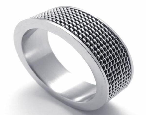8mm width 316l stainless steel siliverish popular mesh screen wedding band ring sz6127230075, Silver
8mm width 316l stainless steel siliverish popular mesh screen wedding band ring sz6127230075, Silver
