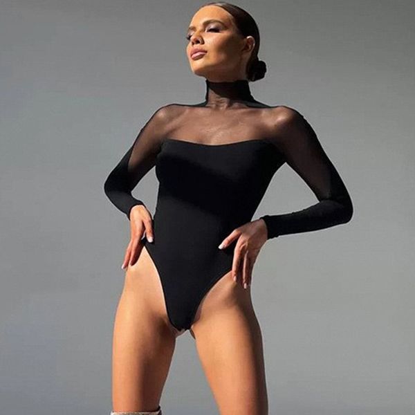 see through mesh bodysuits fashion rompers woman jumpsuits regular o-neck long sleeve patchwork slim skinny rompers, Black;white
see through mesh bodysuits fashion rompers woman jumpsuits regular o-neck long sleeve patchwork slim skinny rompers, Black;white