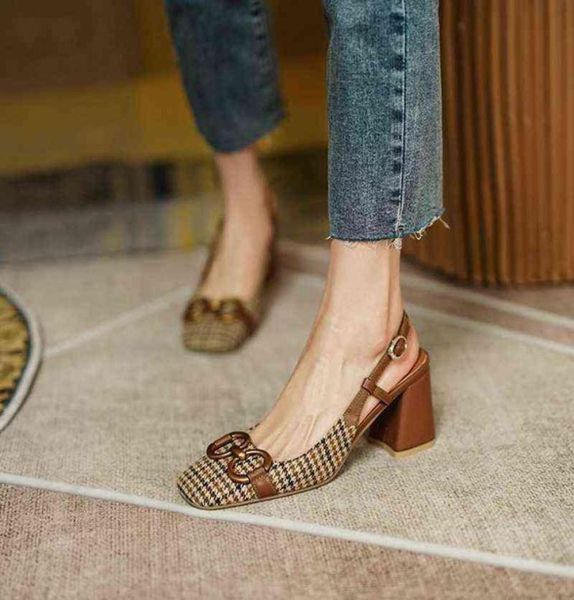 2022 new style square head french high heels ins thick heel baotou sandals women039s summer plaid9163141, Black
2022 new style square head french high heels ins thick heel baotou sandals women039s summer plaid9163141, Black