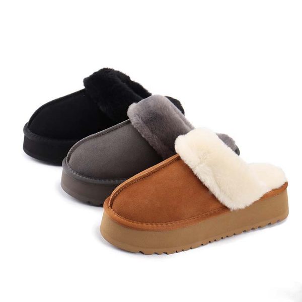 tasman slippers tazz chestnut fur slides sheepskin shearling classic ultra mini platform boot winter mules women men slip-on shoes suede upp, Black
tasman slippers tazz chestnut fur slides sheepskin shearling classic ultra mini platform boot winter mules women men slip-on shoes suede upp, Black